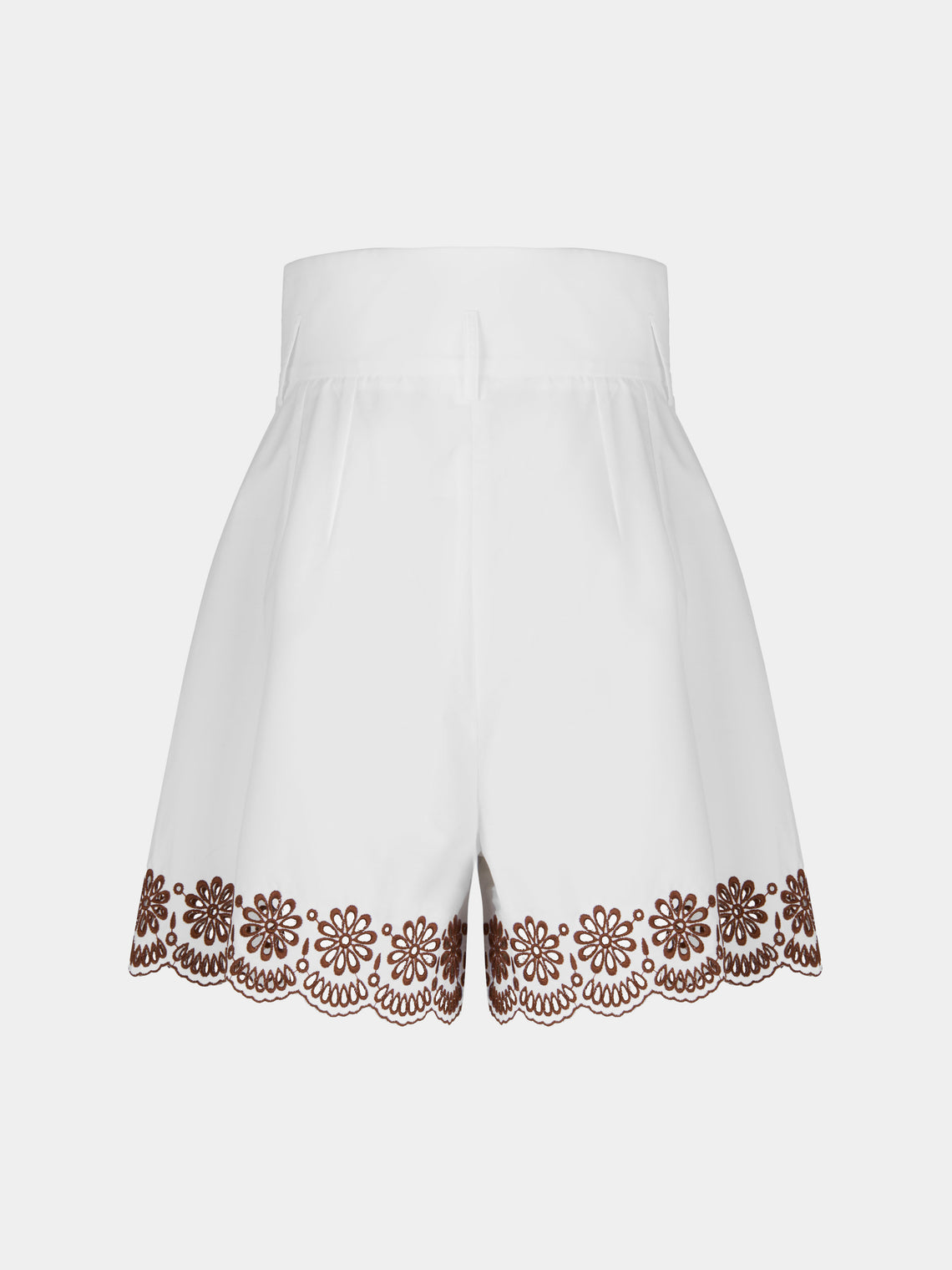 Loretta Caponi - Rocchetta Embroidered Cotton Shorts | Size: S - White - ABASK