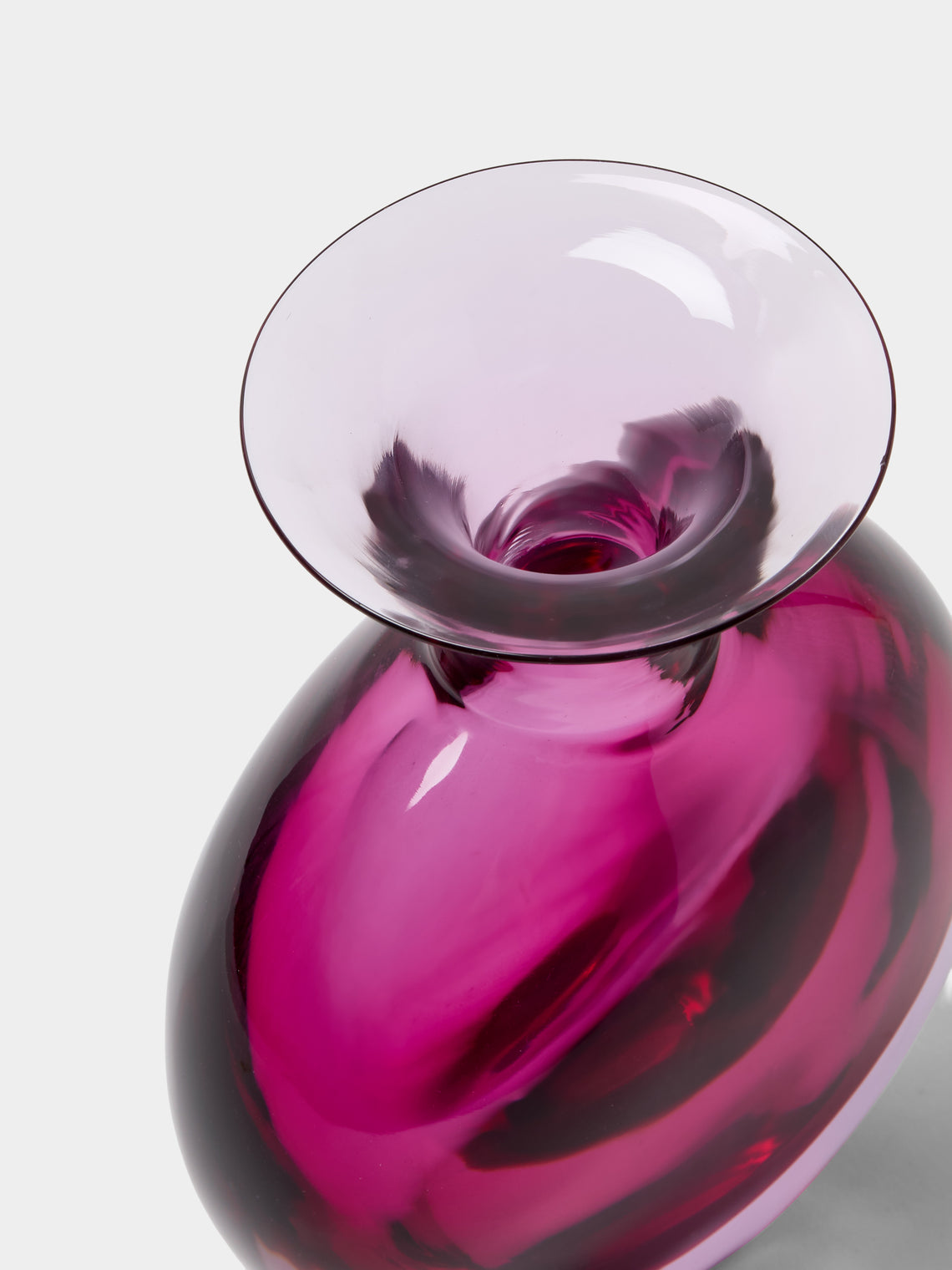 Antique and Vintage - 1960s Flavio Poli for Seguso Vetri d’Arte Sommerso Murano Glass Vase (8in/20.5cm) - Pink - ABASK