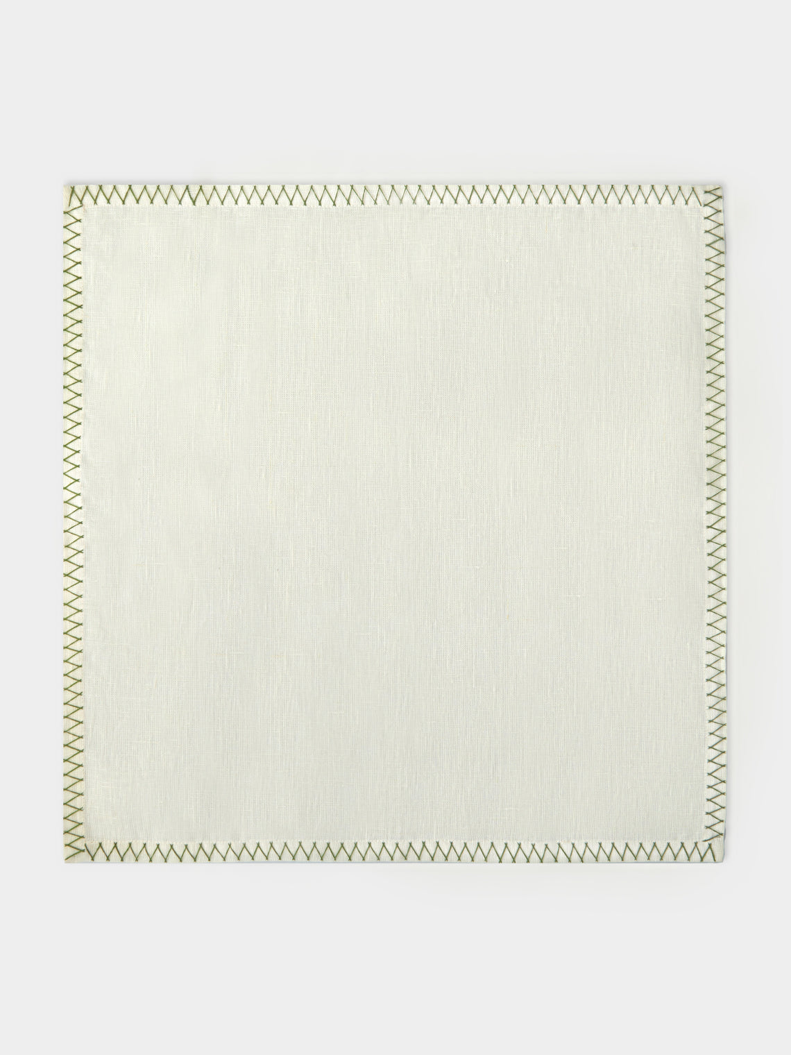 Anut Cairo - Zigzag Hand-Embroidered Linen Napkins (Set of 4) -  - ABASK