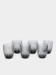 NasonMoretti - Idra Hand-Blown Murano Glass Tumblers (Set of 6) - Gray - ABASK - 
