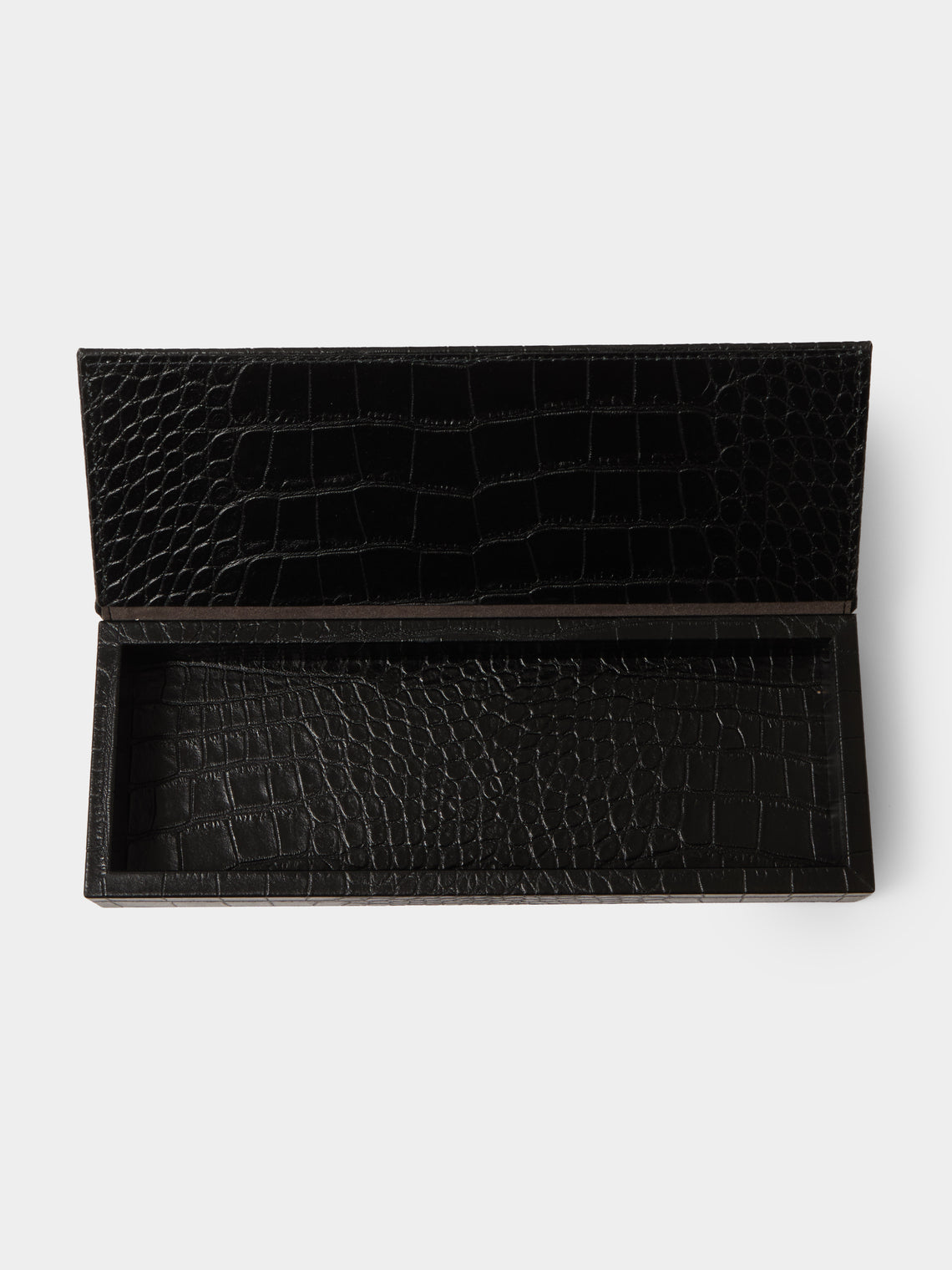 Pinetti - Leather Lidded Pen Holder - Black - ABASK
