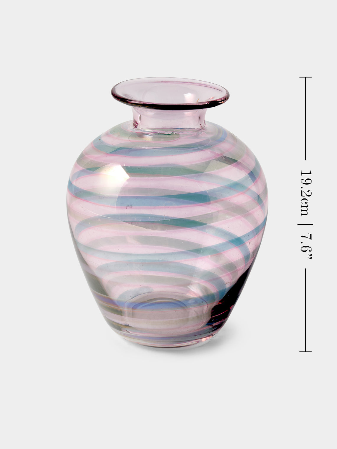 Antique and Vintage - 1950s Murano Glass Vase (7.5in/19cm) - Pink - ABASK