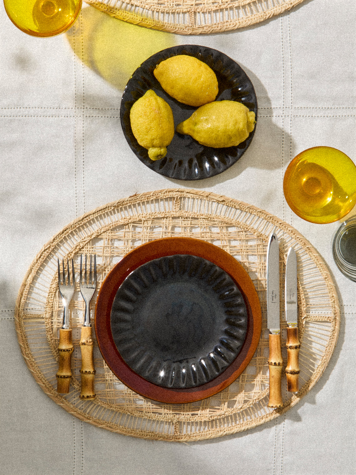 Artesanías del Atlántico - | Set of 4 | Marea Handwoven Palm Oval Placemats - Natural - ABASK