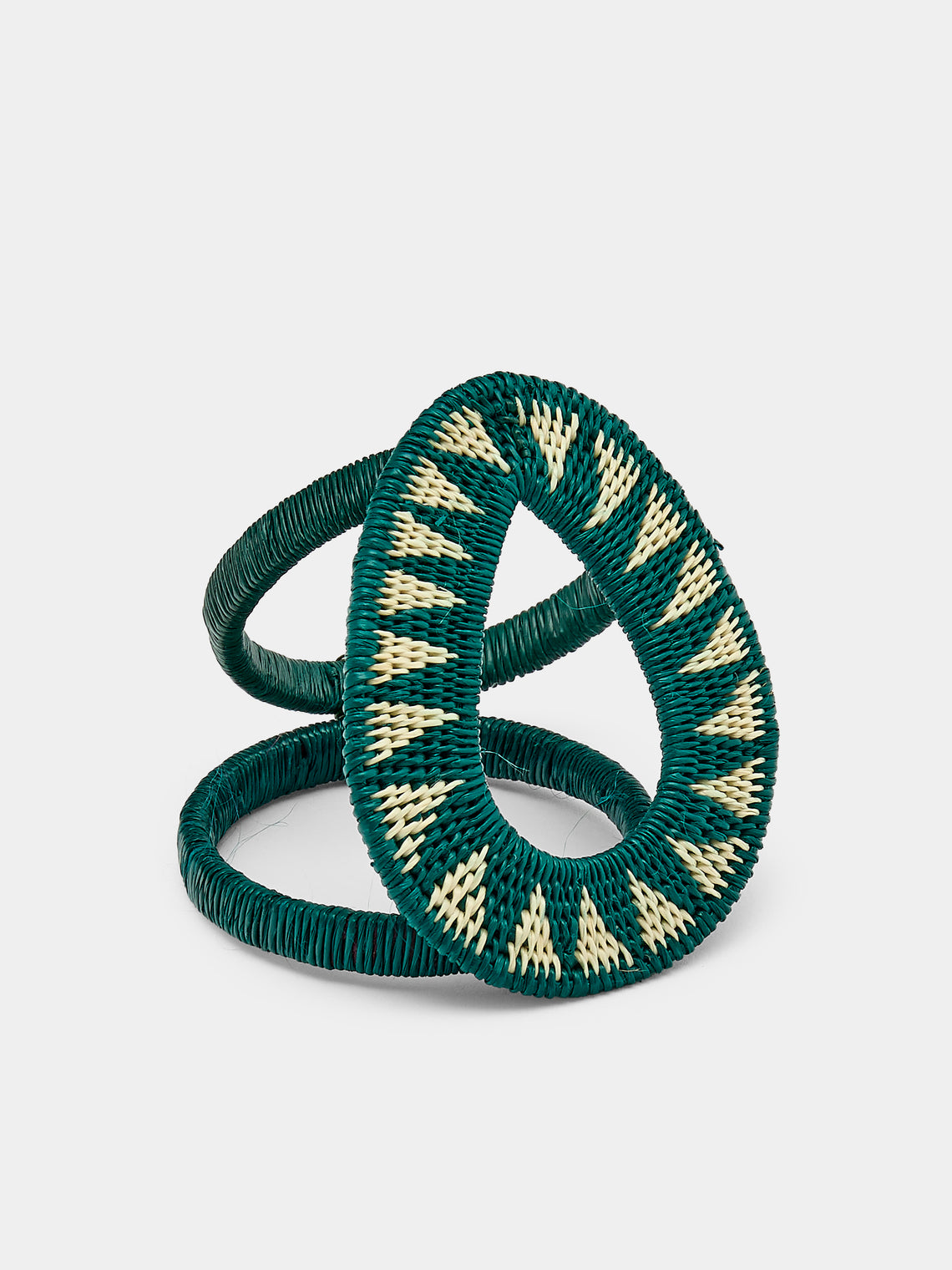 CasaLatina - Gota Handwoven Werregue Palm Napkin Rings (Set of 4) - Blue - ABASK