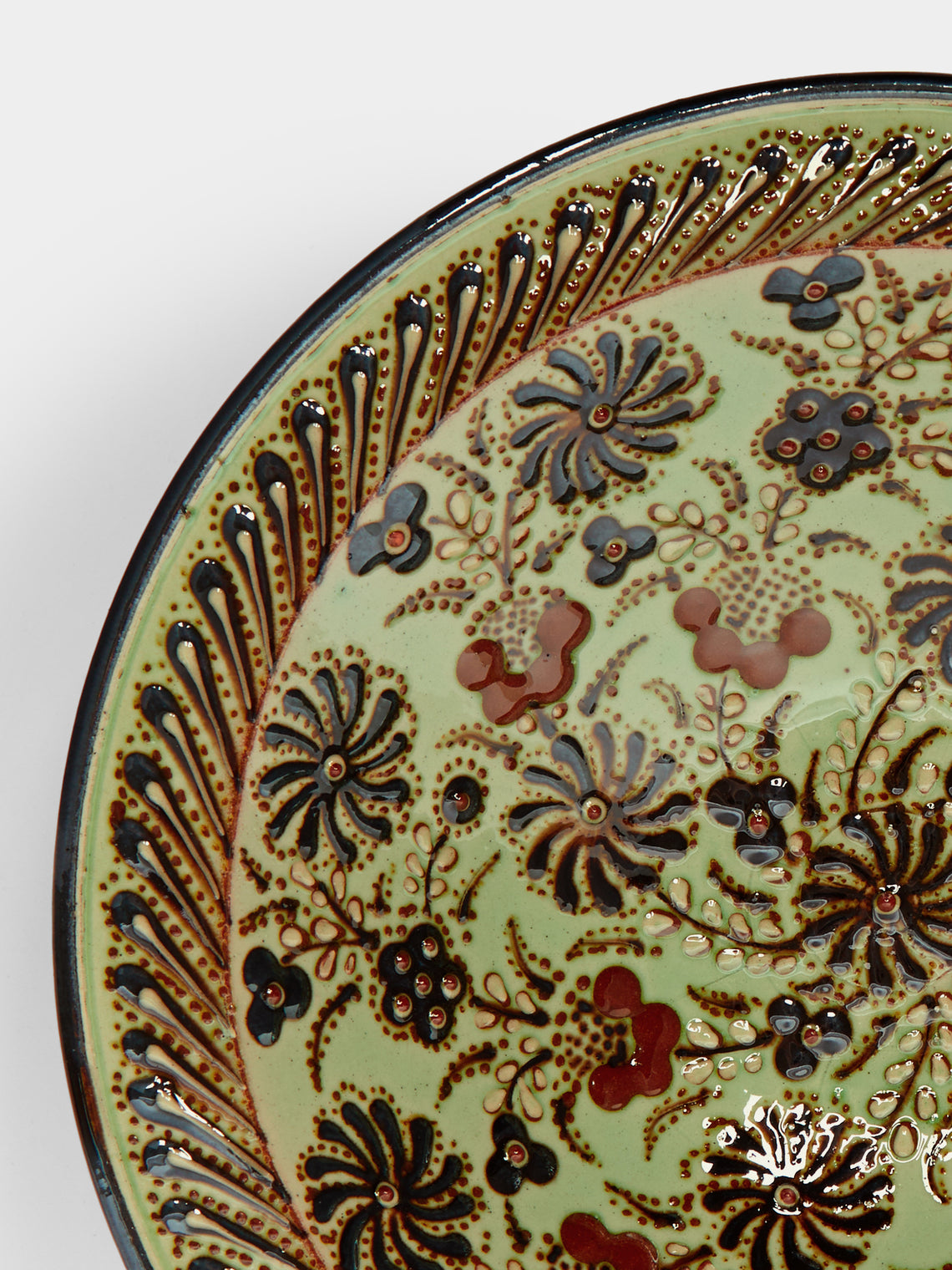 Poterie d’Évires - Flowers Hand-Painted Ceramic Large Serving Bowl -  - ABASK