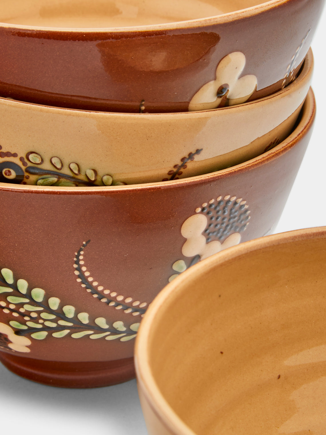 Poterie d’Évires - Flowers Hand-Painted Ceramic Bowls (Set of 4) - Multiple - ABASK