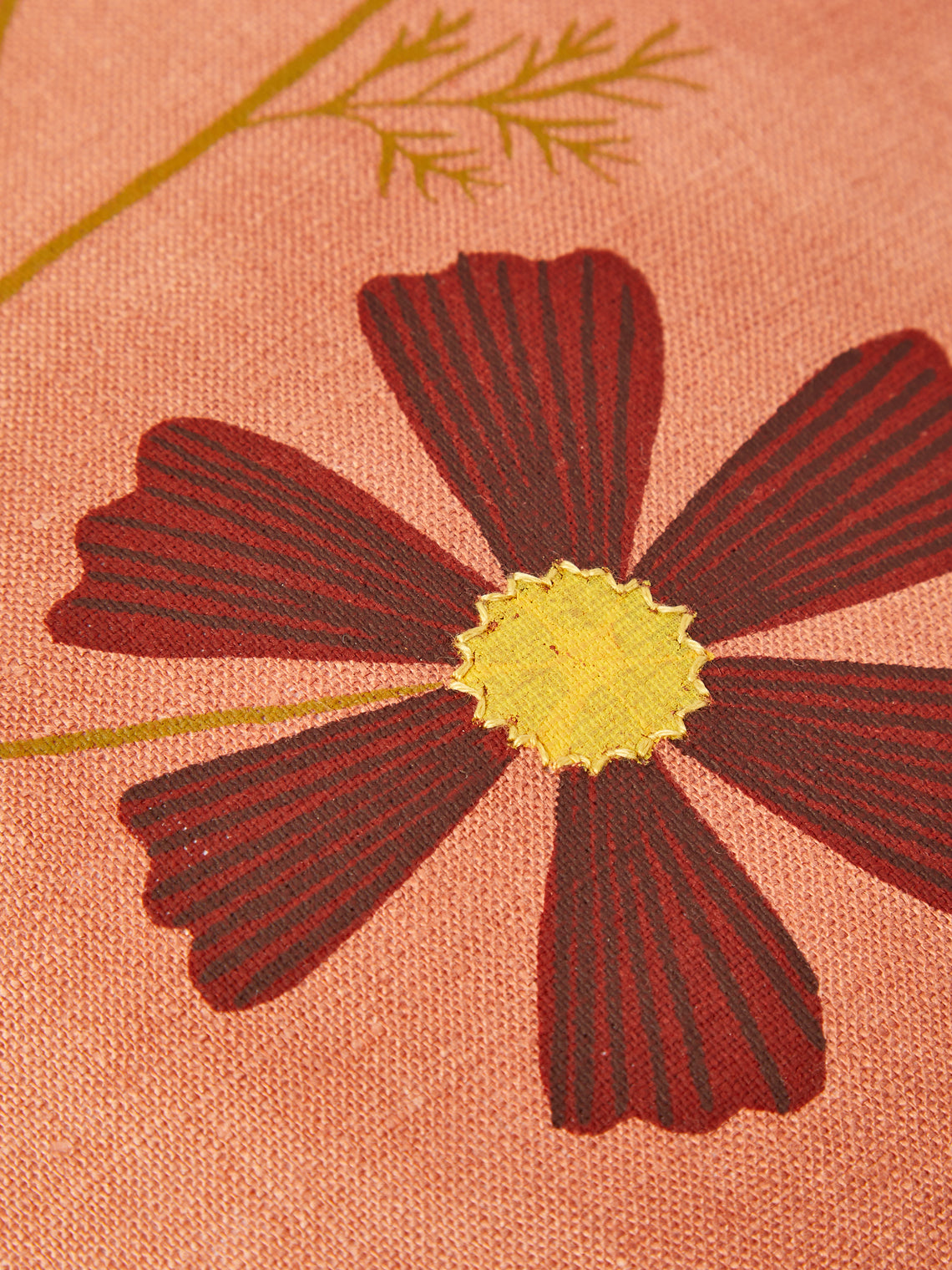 Rosemary Milner - Floral Hand-Embroidered Cotton Cushion -  - ABASK
