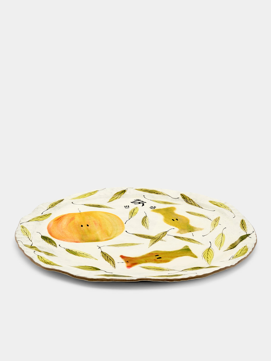 Yon Ho Kyung - Apples Buncheong Platter - White - ABASK
