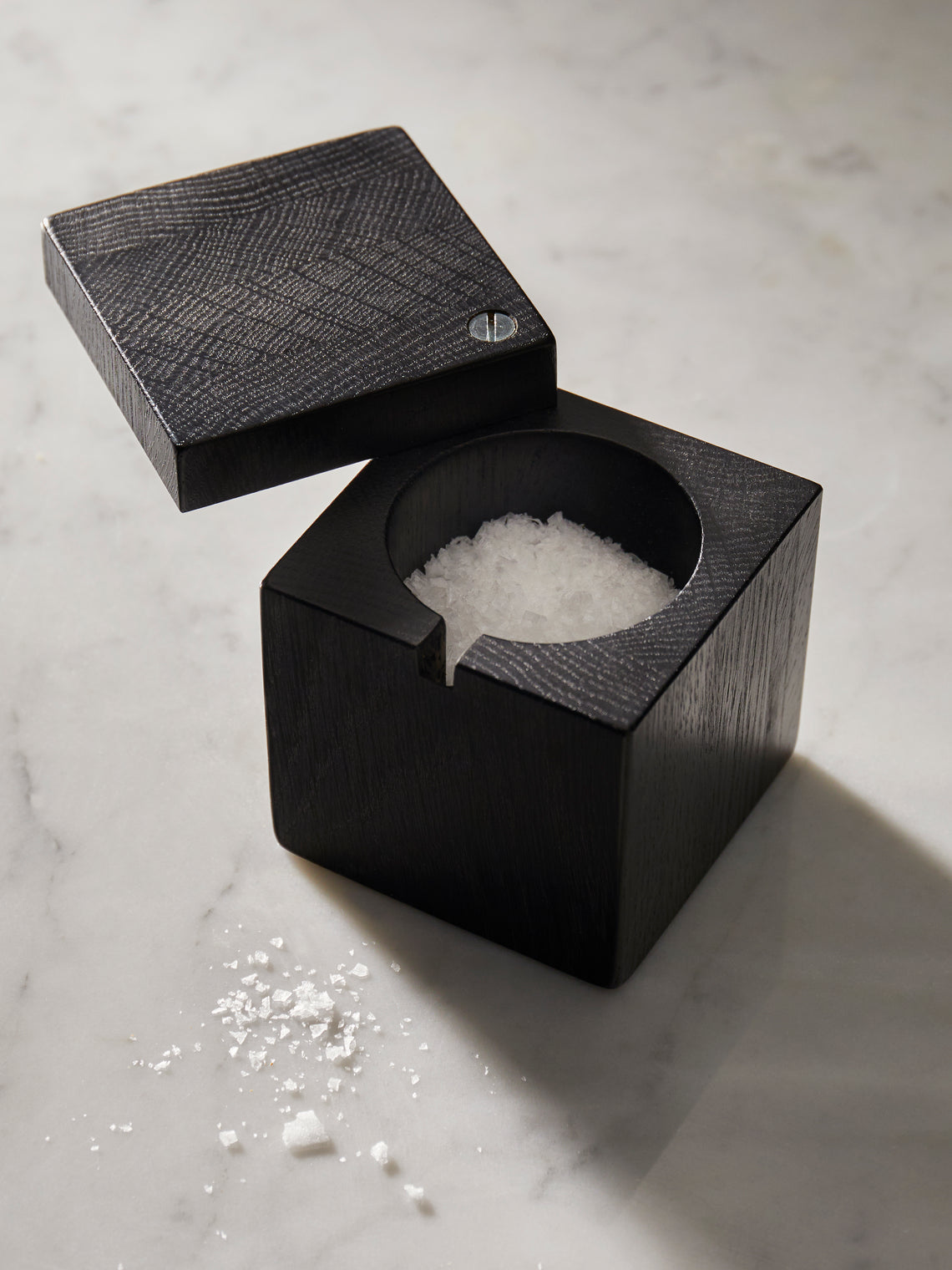 The Wooden Palate - Ebonised Oak Salt Cellar -  - ABASK