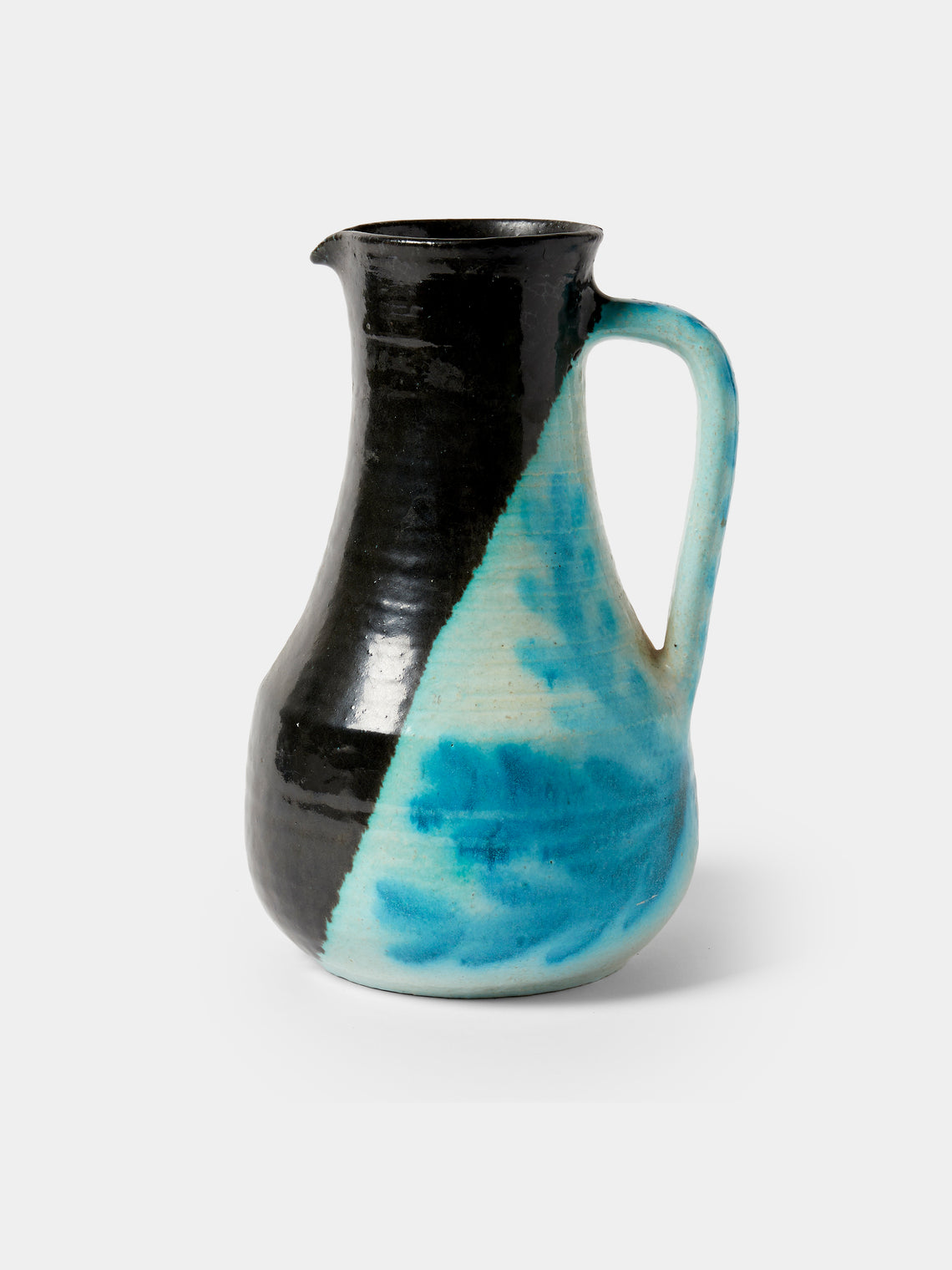 Antique and Vintage - 1950s Accolay Ceramic Pitcher - Blue - ABASK - 