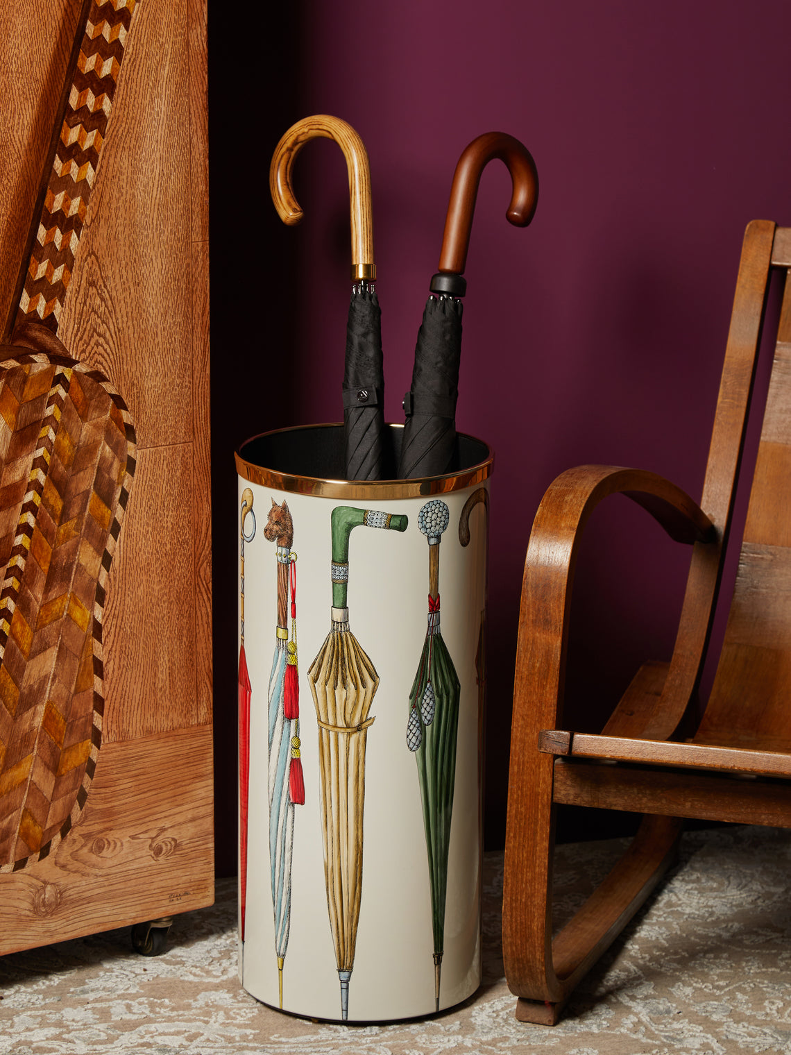 Fornasetti - Ombrelli e Bastoni Iron Umbrella Stand - White - ABASK