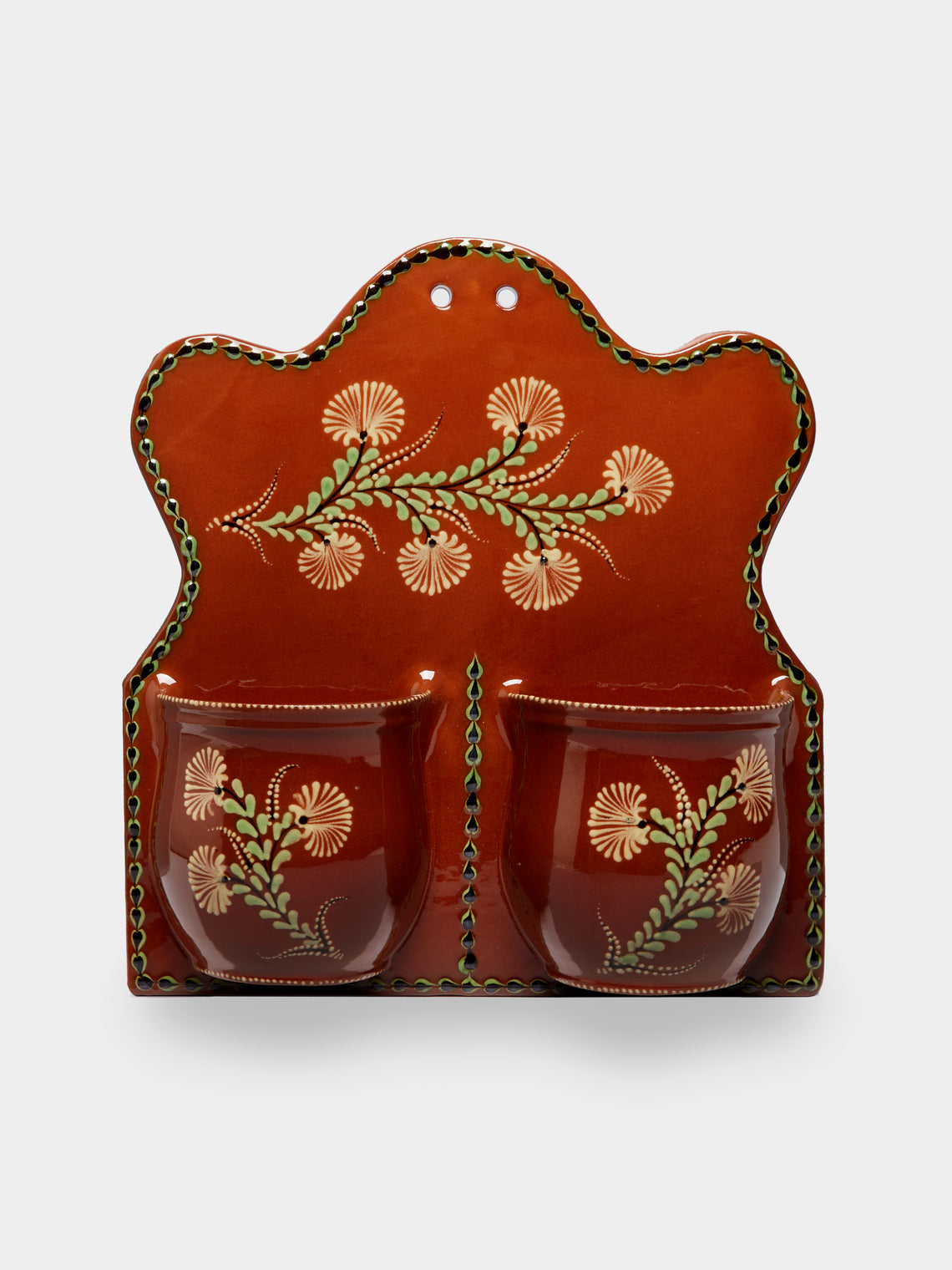 Poterie d’Évires - Flowers Hand-Painted Ceramic Double Utensil Holder -  - ABASK - 