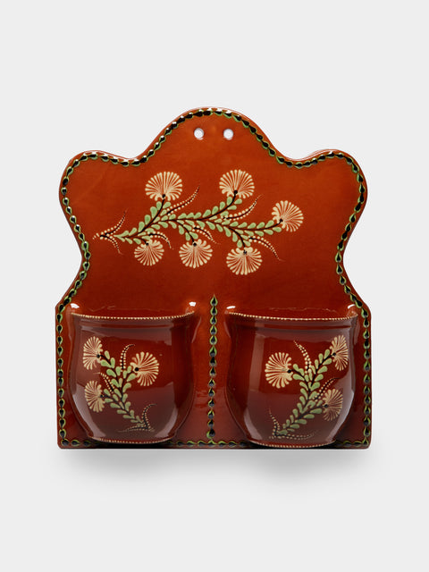 Poterie d’Évires - Flowers Hand-Painted Ceramic Double Utensil Holder -  - ABASK - 