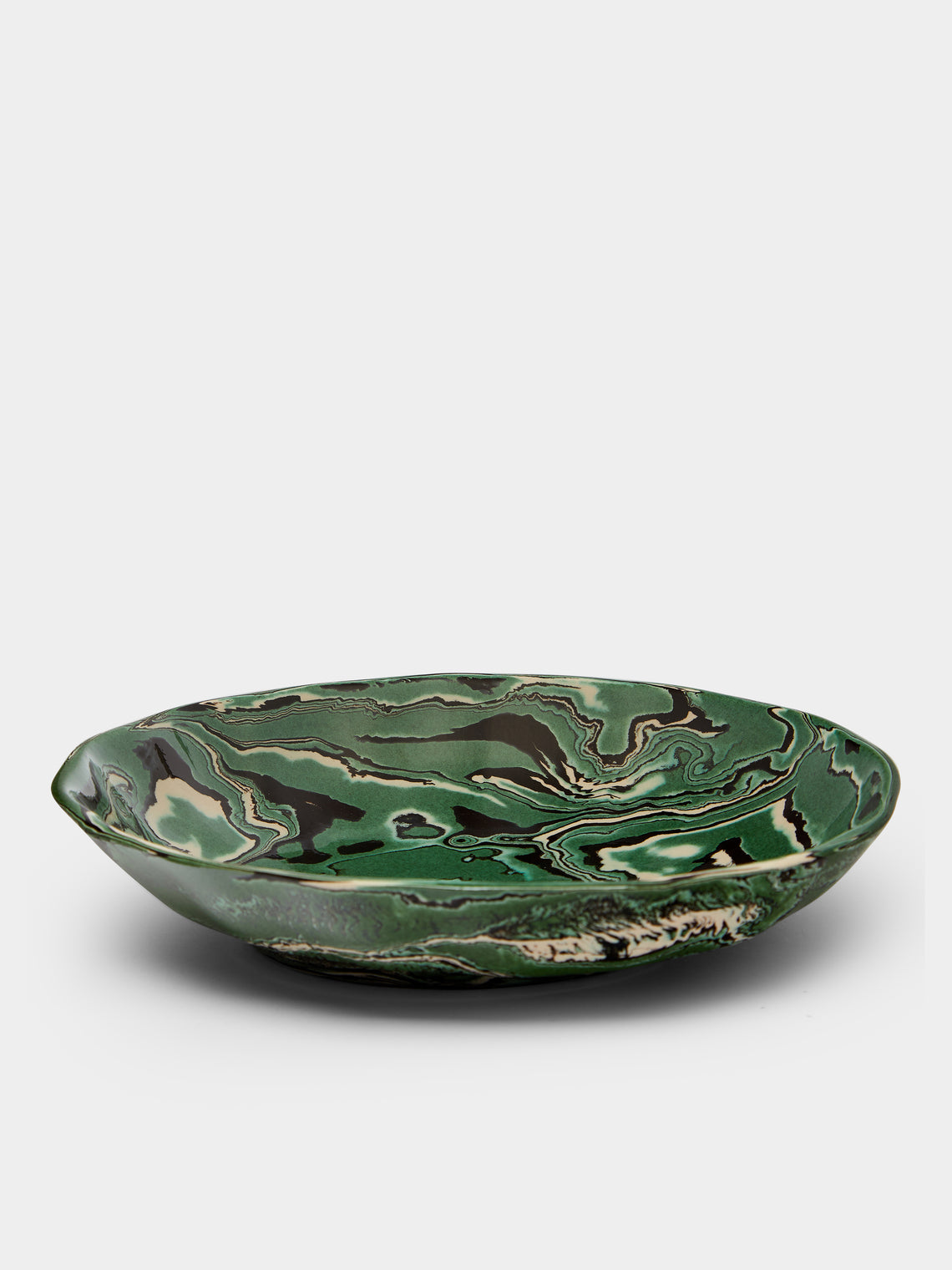 Atelier Saint-André Perrin - Marbled Ceramic Oval Serving Bowl -  - ABASK - 