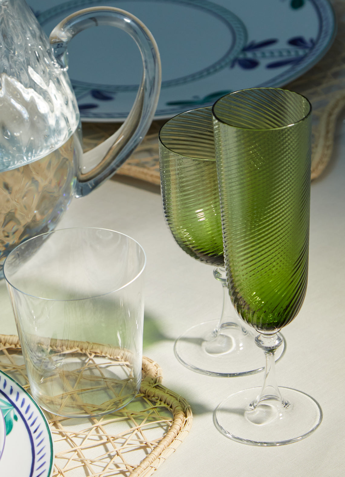 NasonMoretti - Twisted Soraya Hand-Blown Murano Glass Champagne Flute -  - ABASK