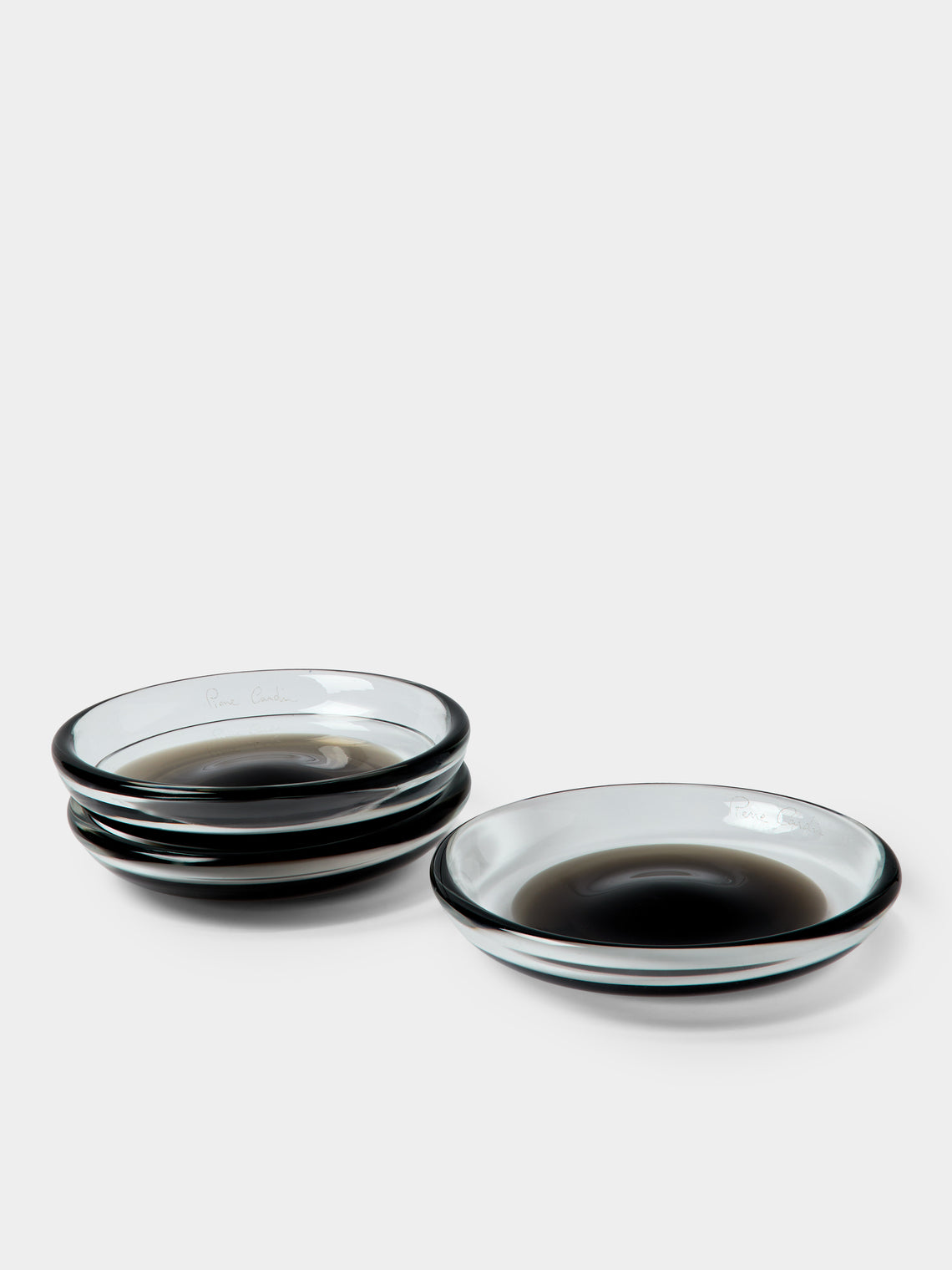 Antique and Vintage - | Set of 3 | 1970s Venini x Pierre Cardin Murano Glass Bowls - Clear - ABASK