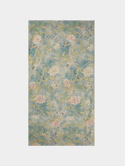 Borgo delle Tovaglie - Filo Affresco Embroidered Linen Rectangular Tablecloth (165.5in/4.2m) - Blue - ABASK - 