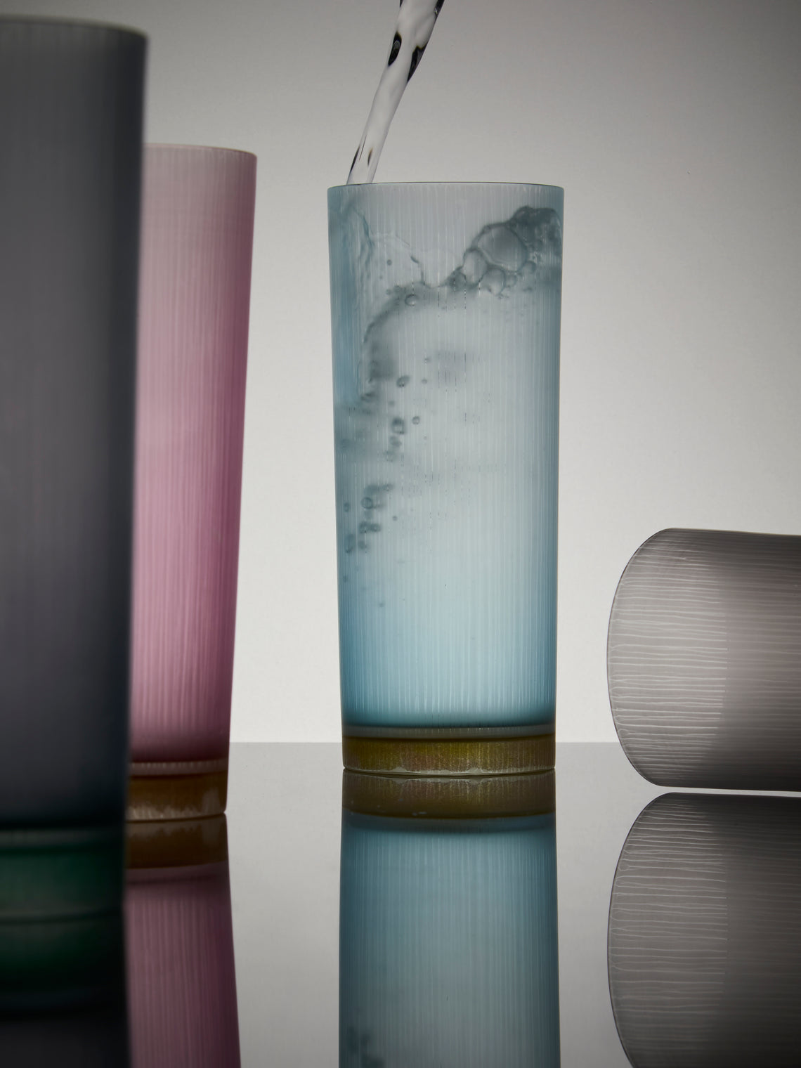 Takeyoshi Mitsui - Silence Hand-Blown Glass Highball - Blue - ABASK