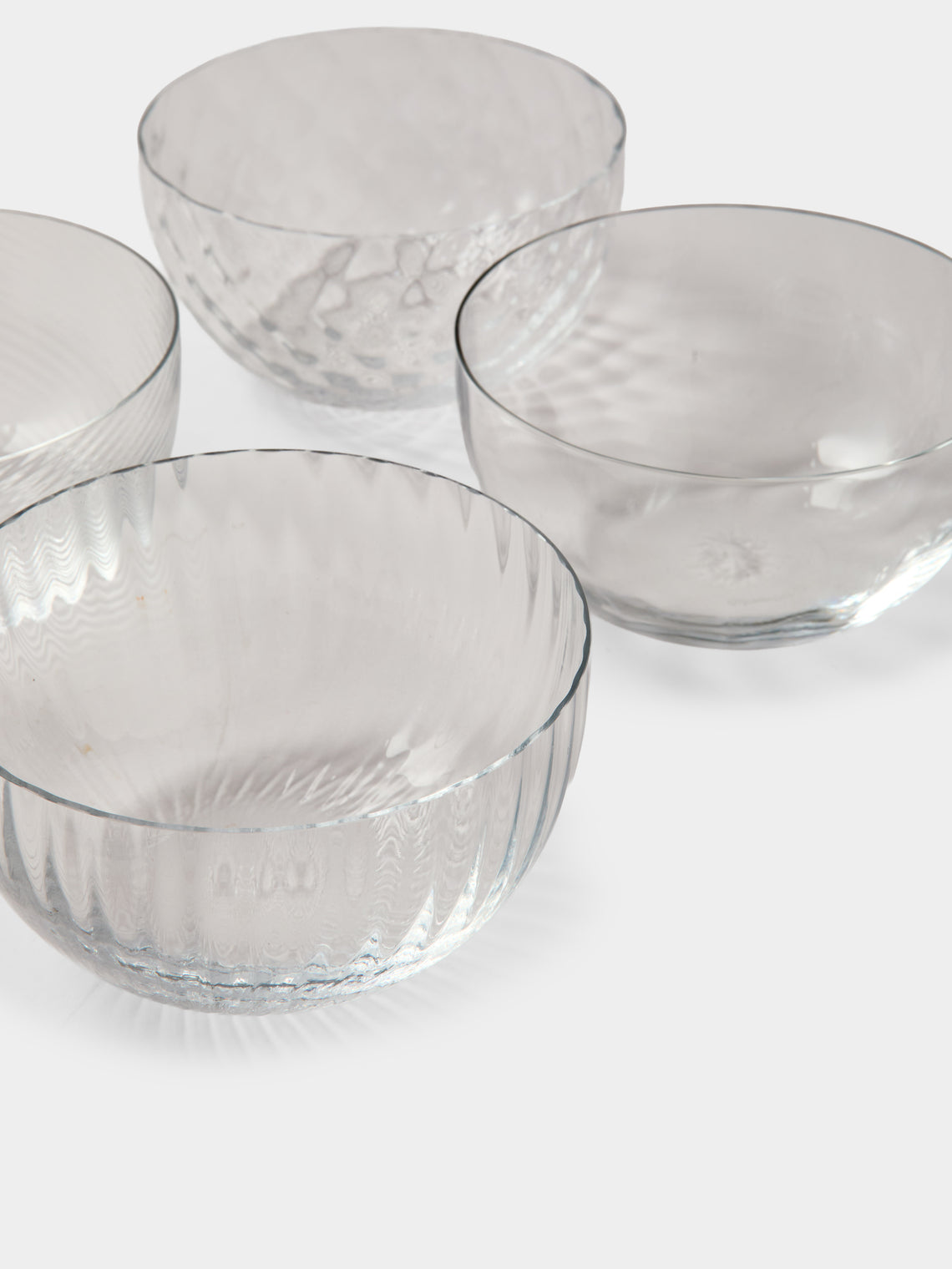 NasonMoretti - | Set of 6 | Idra Hand-Blown Murano Glass Dessert Bowls - Clear - ABASK