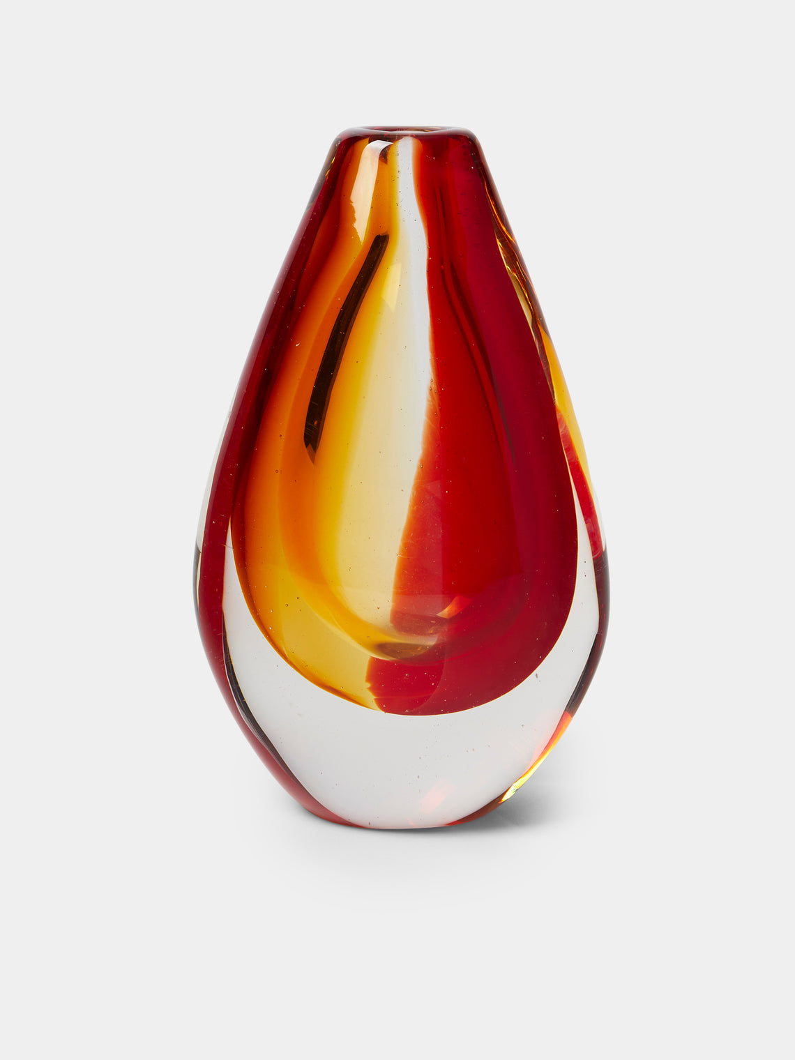 Antique and Vintage - Mid-Century Glass Vase - Red - ABASK - 