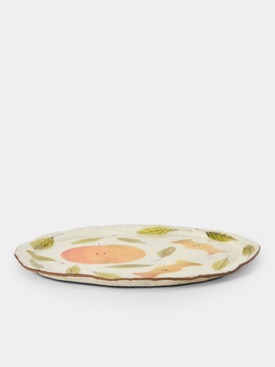 Yon Ho Kyung - Apples Hand-Painted Buncheong Platter - White - ABASK