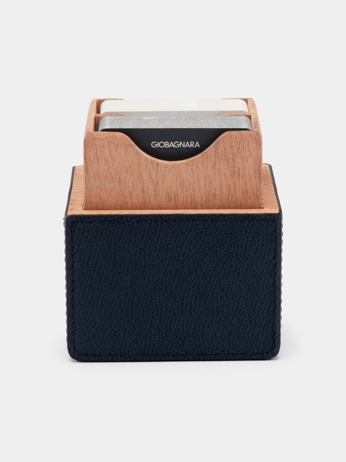Giobagnara - Naples Leather Playing Cards Set - Navy - ABASK - 