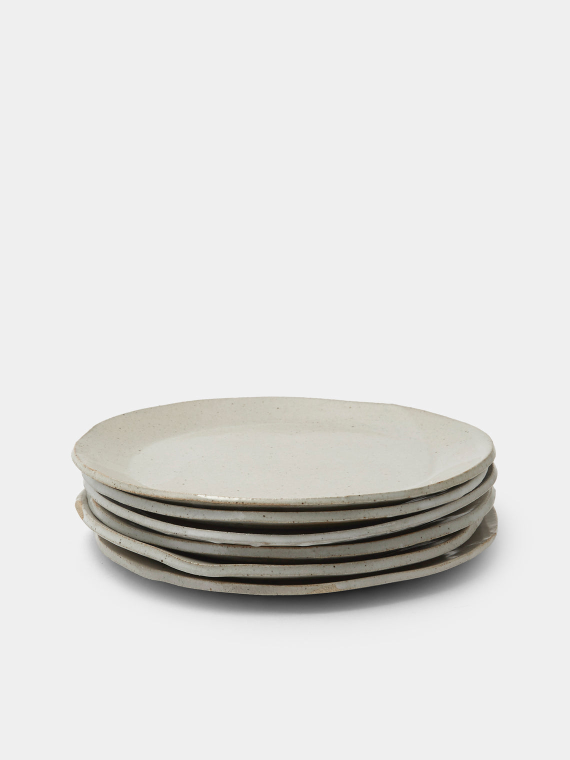 Estudio Vernís - Wood-Fired Stoneware Dinner Plates 9in/23cm (Set of 6) - White - ABASK
