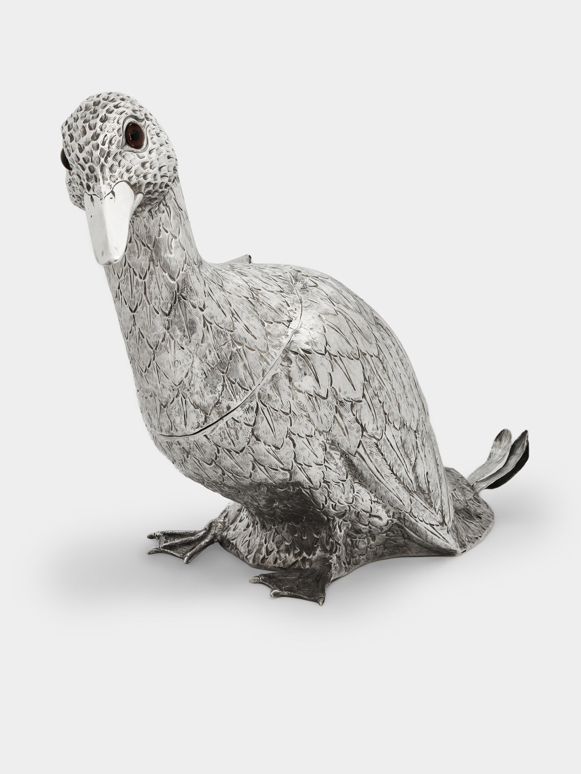 Antique and Vintage - 1960s Italian Franco Lapini Silver-Plated Duck Wine Cooler -  - ABASK
