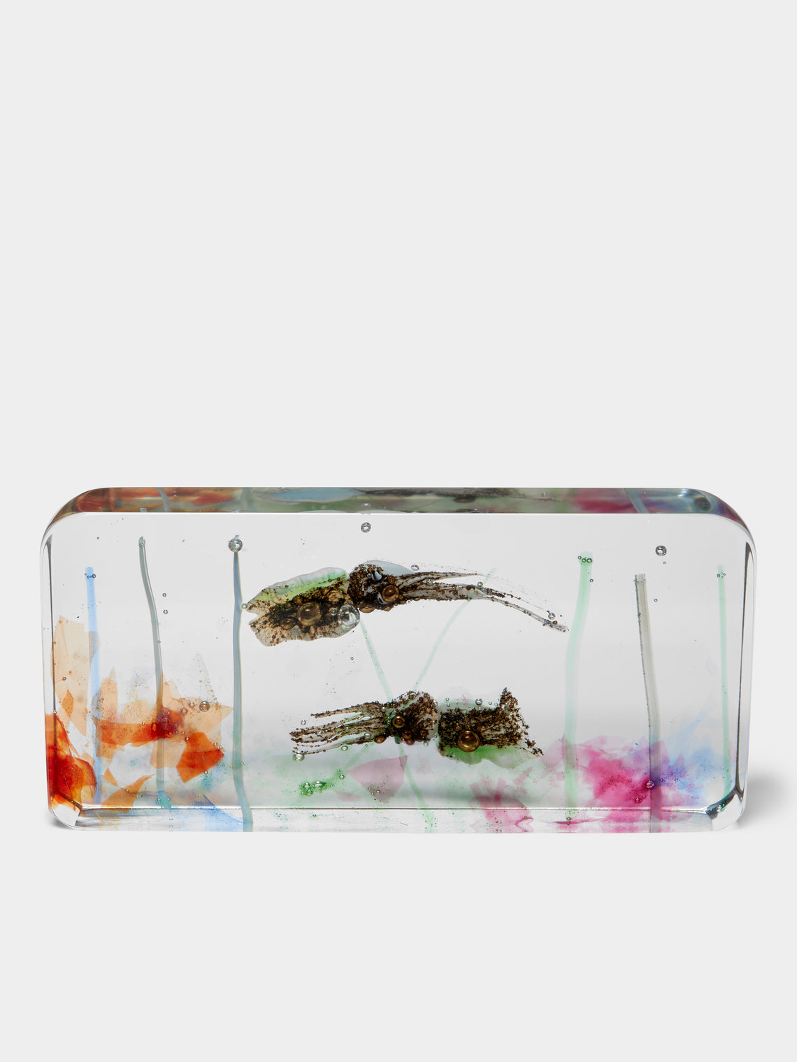 Antique and Vintage - 1950s Aquarium Murano Glass Paperweight - Clear - ABASK - 