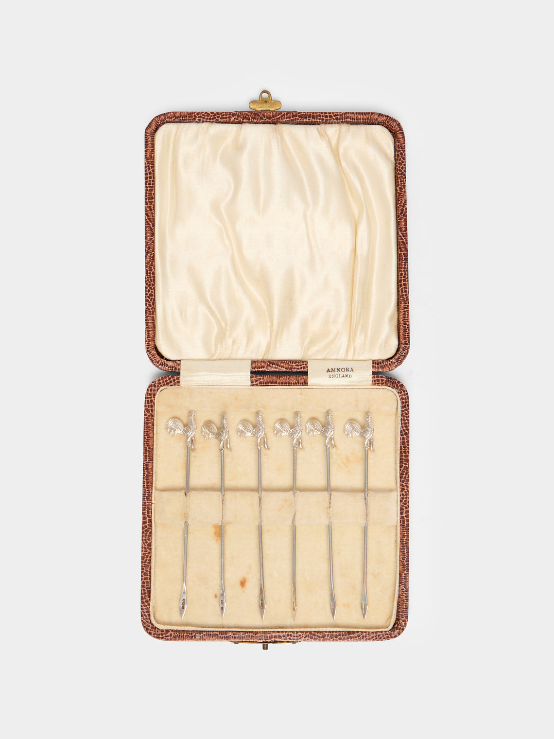Antique and Vintage - 1931 Art Deco Cockerel Sterling Silver Cocktail Picks (Set of 6) -  - ABASK