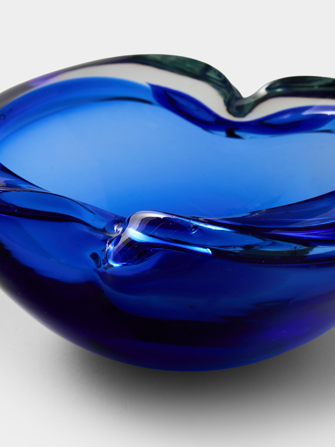 Antique and Vintage - 1970s Murano Glass Ashtray - Blue - ABASK