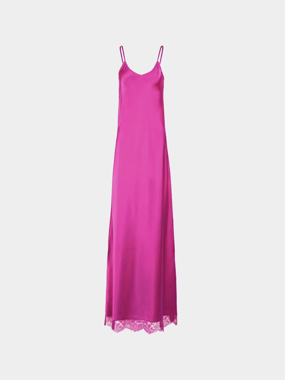Ryan Roche - Silk and Lace Long Slip Dress | Size: S - Pink - ABASK - 