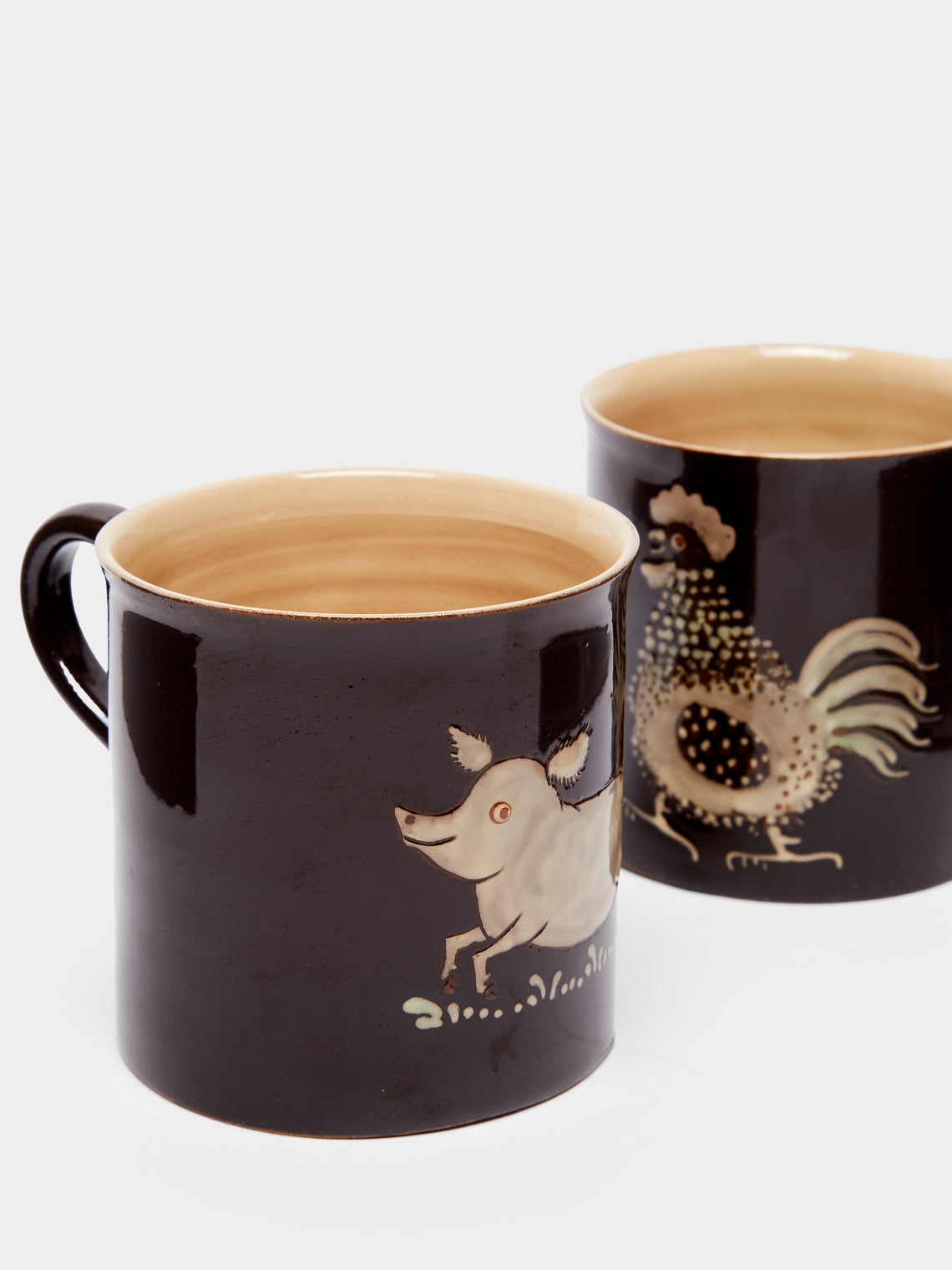 Poterie d’Évires - Animals Hand-Painted Ceramic Mugs (Set of 4) -  - ABASK