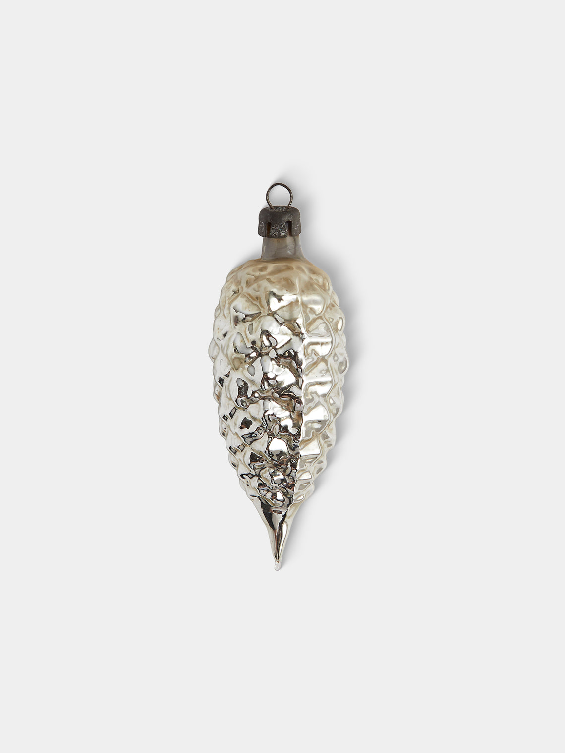 Antique and Vintage - Early-20th-Century Pinecones Glass Baubles (Set of 12) - Silver - ABASK