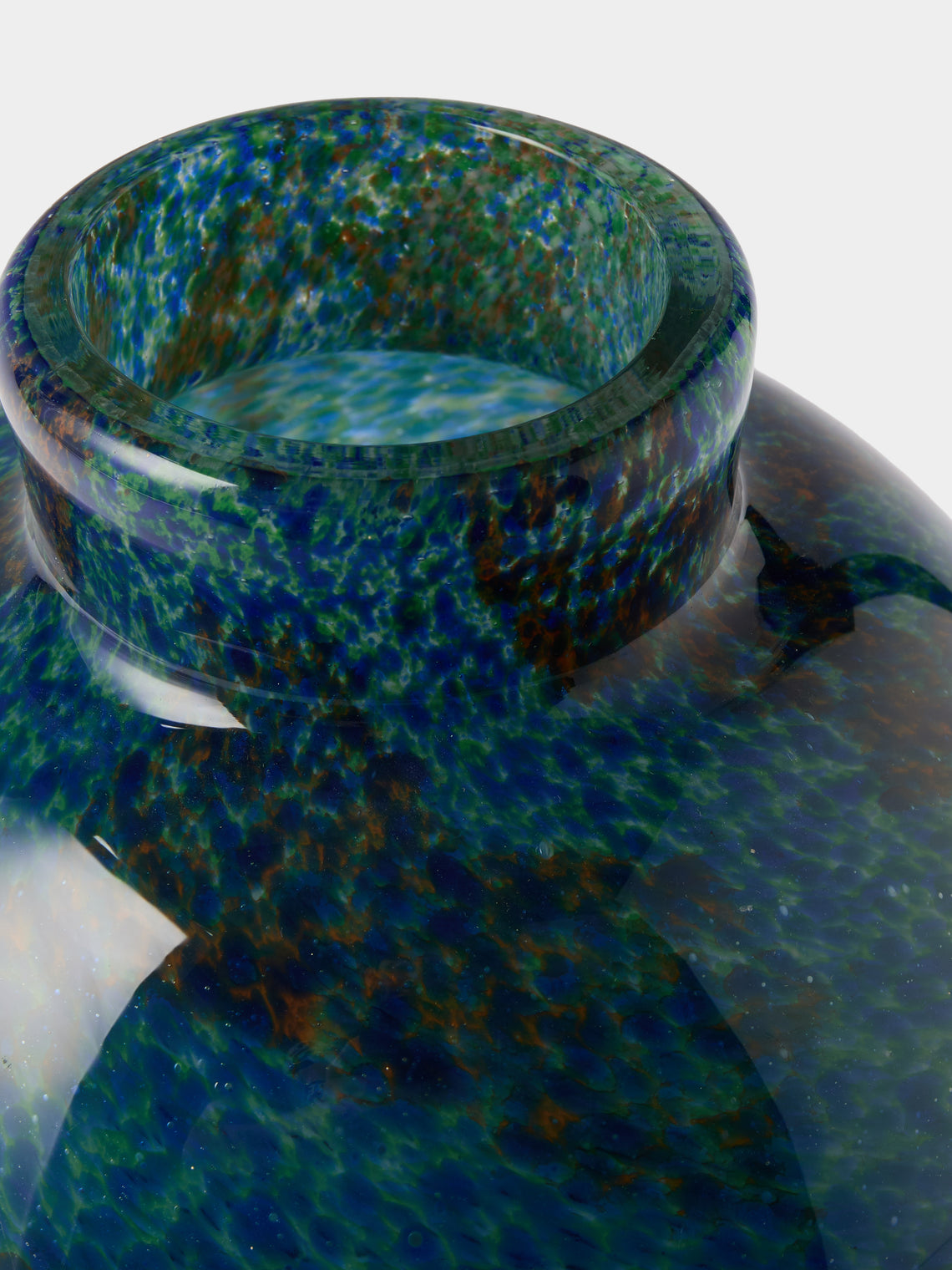 Antique and Vintage - 1900s Murano Glass Vase (8.5in/22cm) - Blue - ABASK