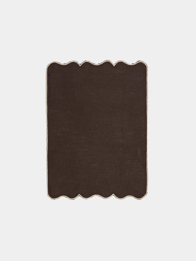 Los Encajeros - Valver Embroidered Linen Cocktail Napkins (Set of 6) -  - ABASK - 