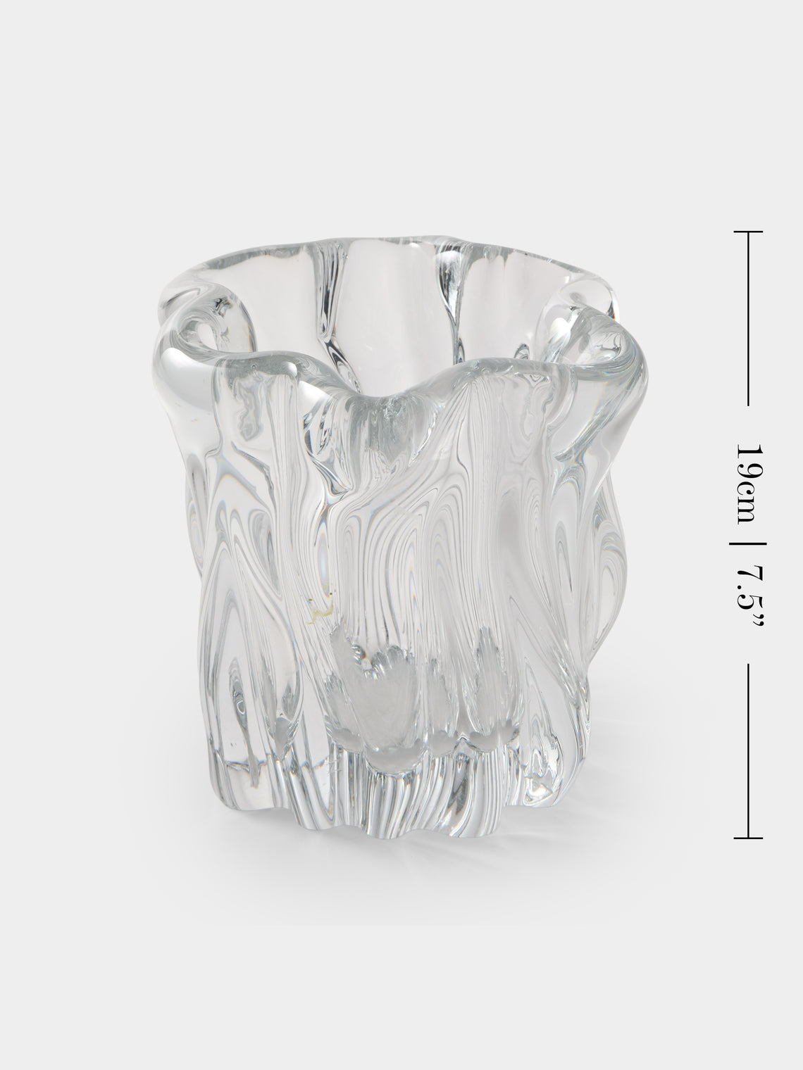 Antique and Vintage - 1970s Tapio Wirkkala Glass Vase (8in/20cm) - Clear - ABASK