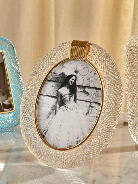 Antique and Vintage - 1960s Murano Glass Photo Frame - Clear - ABASK