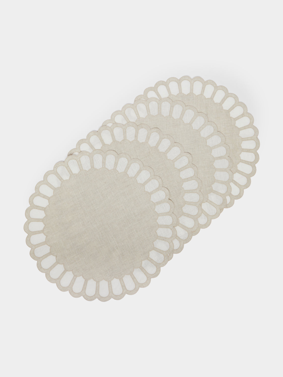 Los Encajeros - Zurbano Eco Embroidered Linen Placemats (Set of 4) -  - ABASK