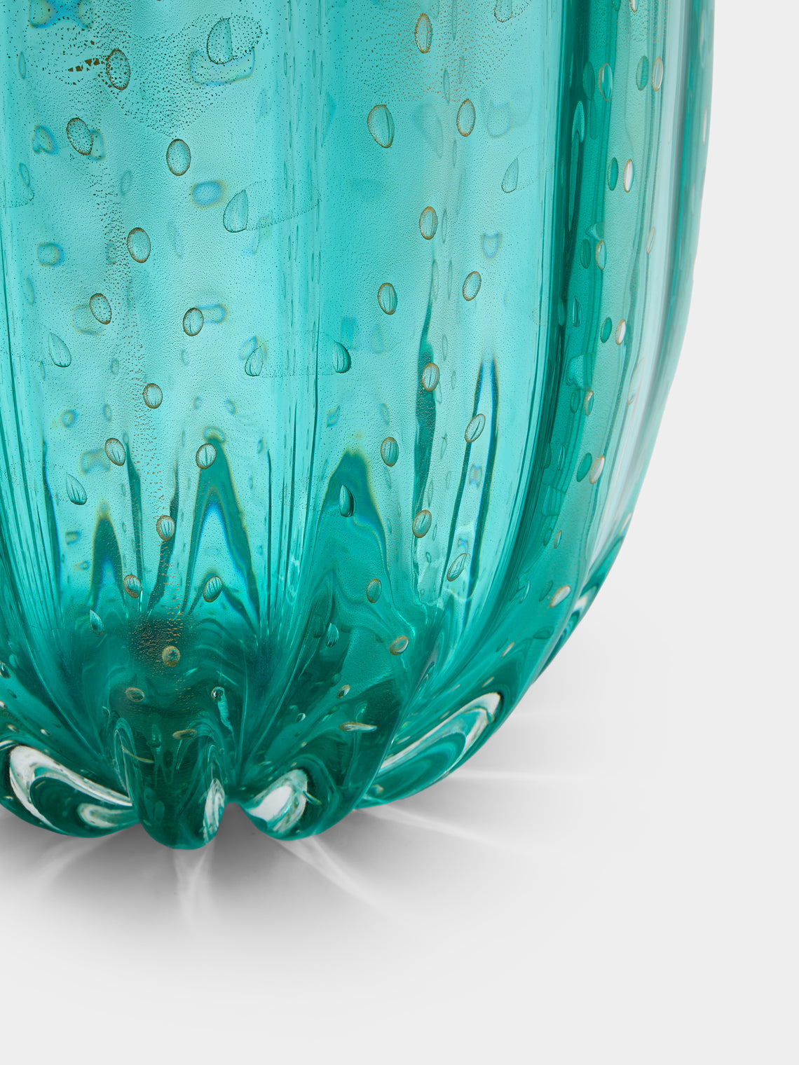 Antique and Vintage - Mid-Century Fratelli Toso Glass Vase (13in/33cm) - Blue - ABASK