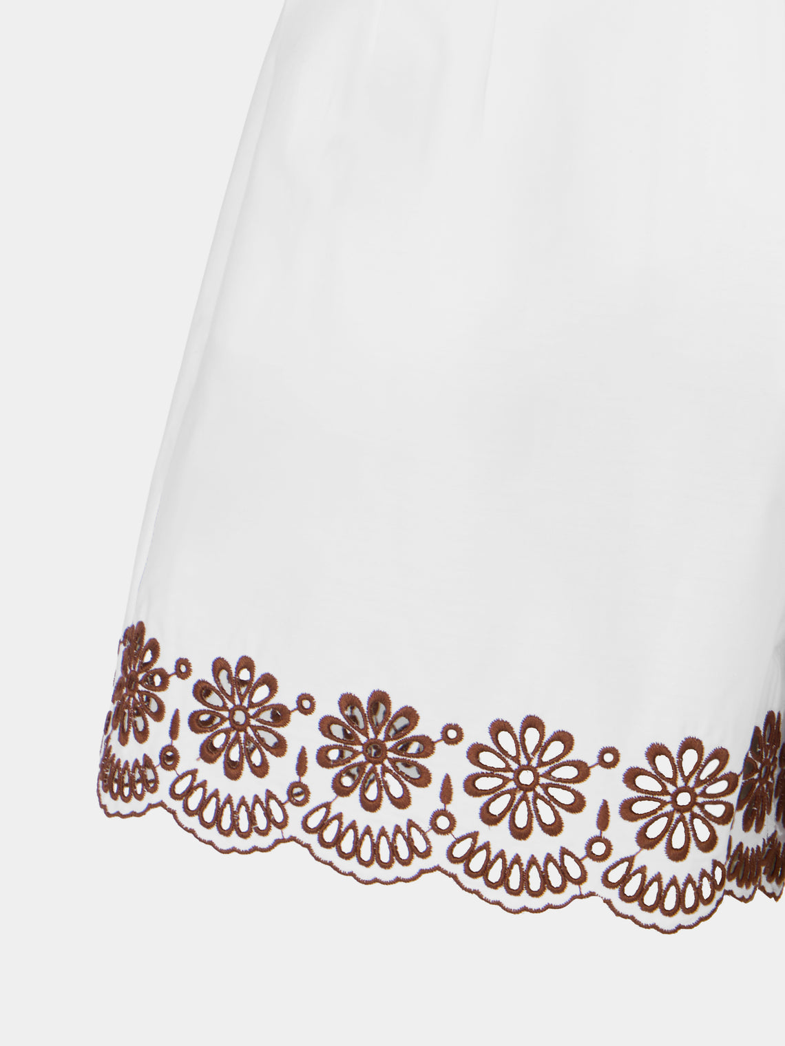 Loretta Caponi - Rocchetta Embroidered Cotton Shorts | Size: S - White - ABASK