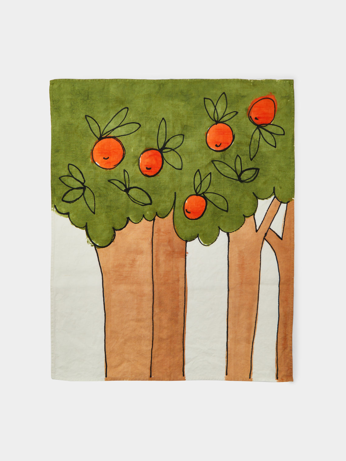 Stamperia Bertozzi - Lemons & Oranges Hand-Painted Linen Tea Towels (Set of 2) -  - ABASK