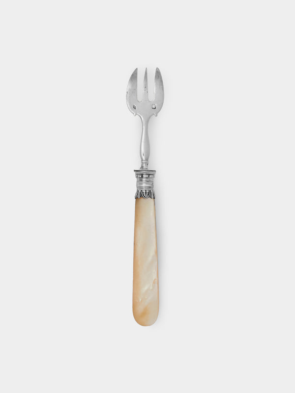 Antique and Vintage - 19th-Century Solid Silver and Mother-of-Pearl Oyster Forks (Set of 12) -  - ABASK - 