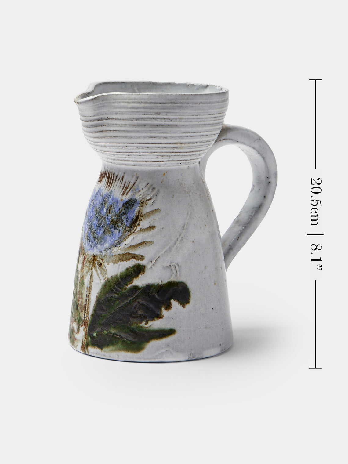 Antique and Vintage - 1950s Albert Thiry Ceramic Jug - White - ABASK