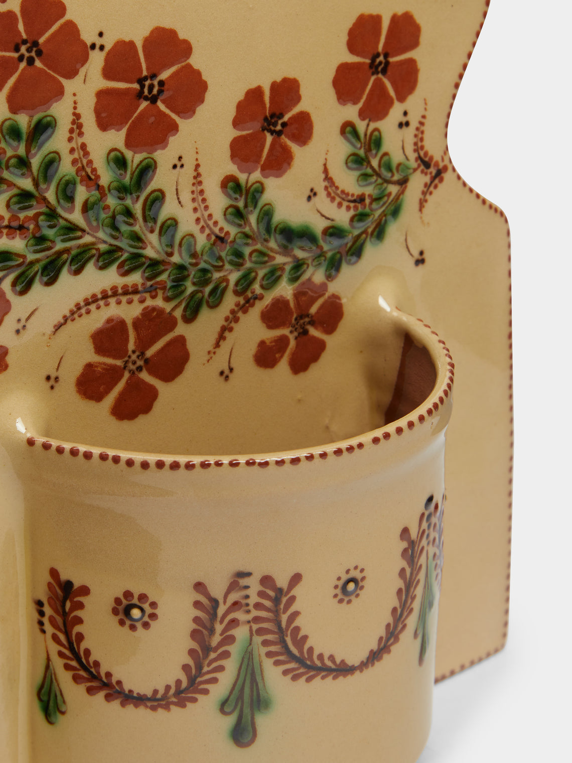 Poterie d’Évires - Flowers Hand-Painted Ceramic Single Utensil Holder -  - ABASK