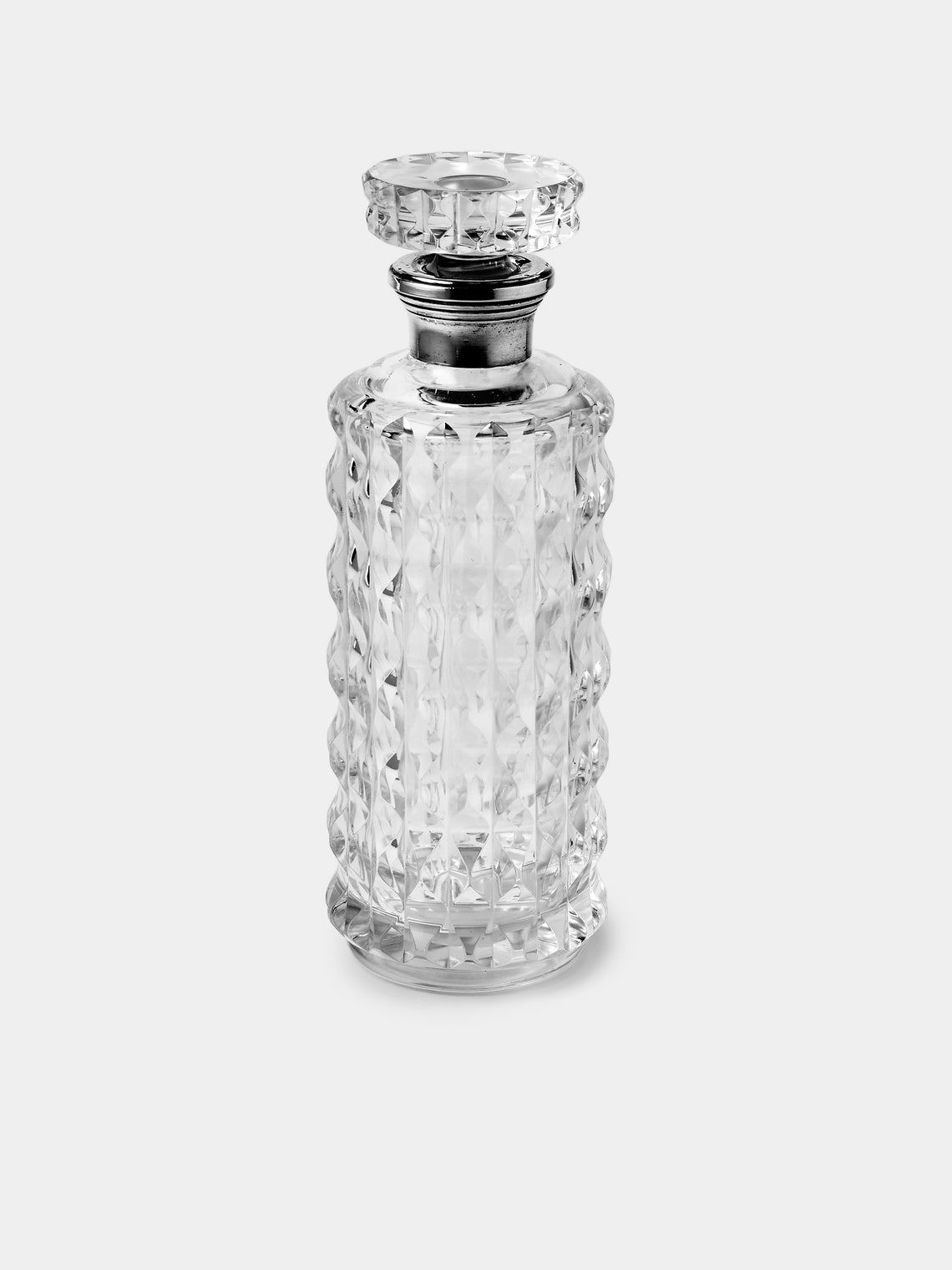 Antique and Vintage - 1950s Italian Sterling Silver and Crystal Decanter - Clear - ABASK - 