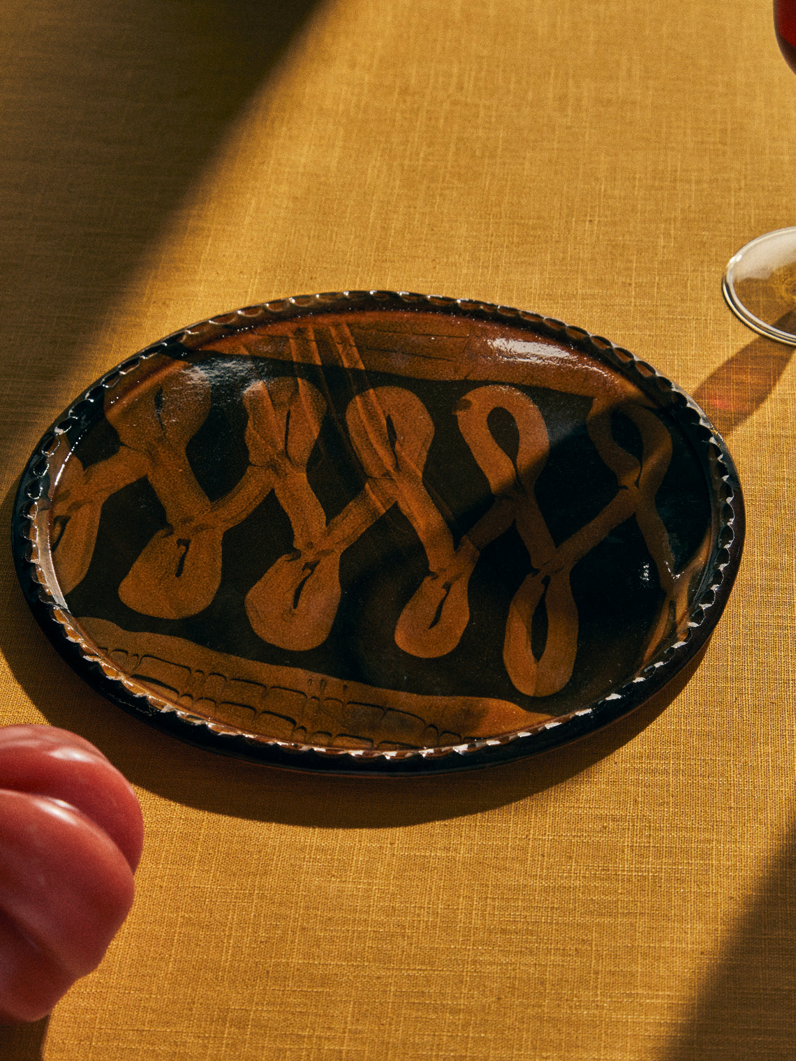 Aono Pottery - Slipware Oval Plate - Brown - ABASK