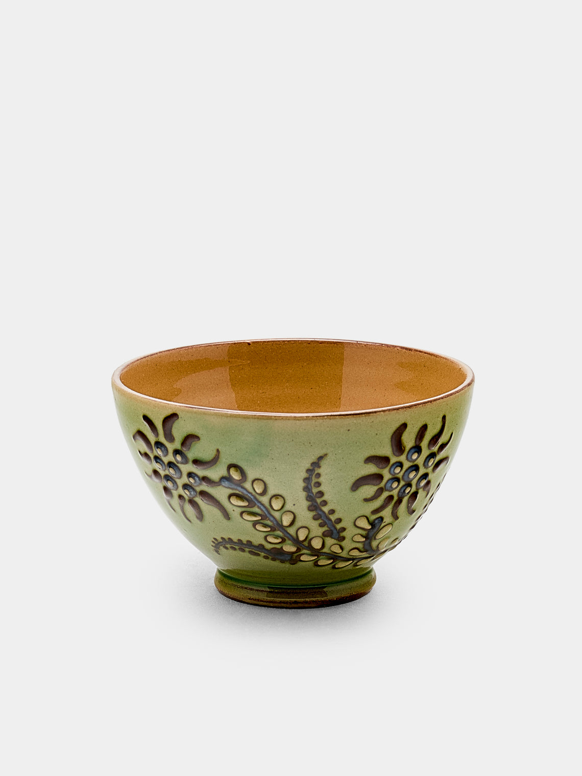 Poterie d’Évires - Flowers Hand-Painted Ceramic Petit Bowls (Set of 6) - Green - ABASK