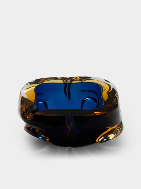 Antique and Vintage - 1970s Murano Glass Ashtray - Blue - ABASK - 