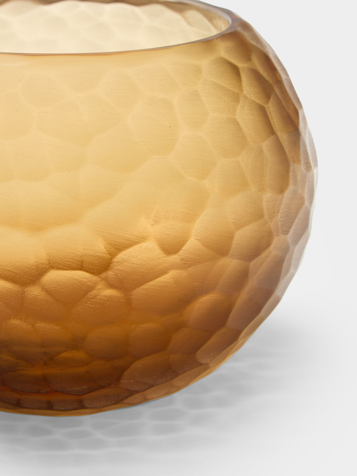 Micheluzzi Glass - Bocia Miele Diamante Hand-Blown Murano Glass Vase (6in/15cm) - Yellow - ABASK